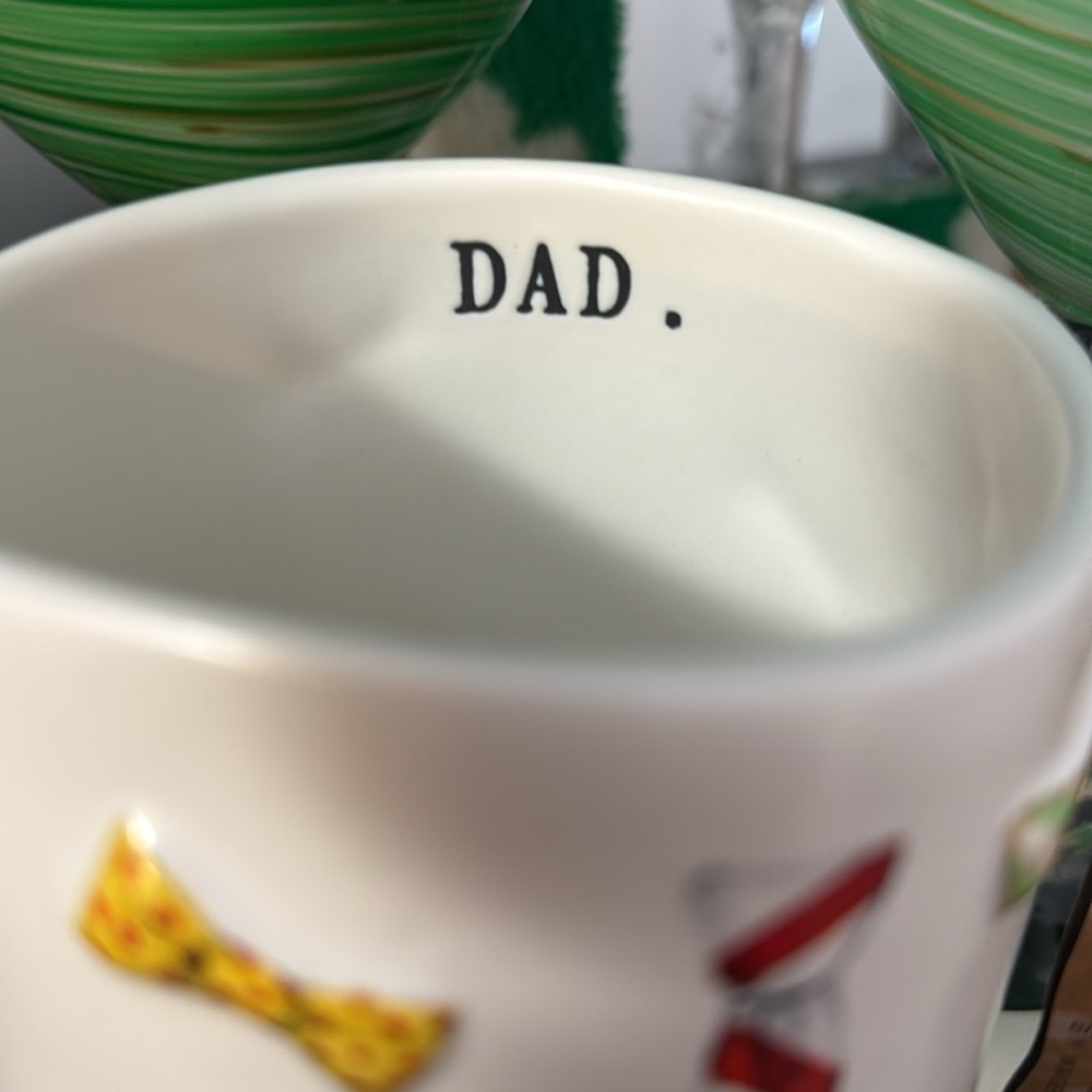 Rae Dunn White Mug with Colorful Tie Designs - Picture 3 of 7